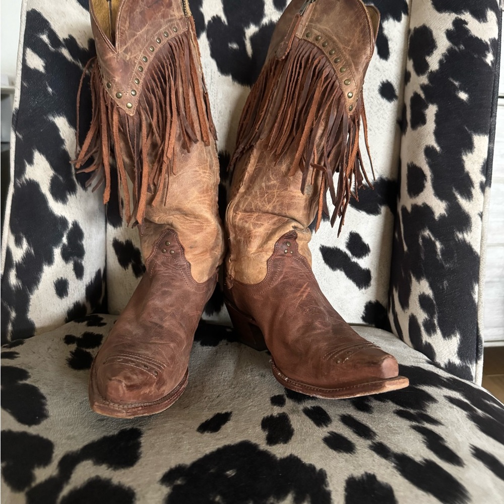 Tony Lama Tan Leather Cowboy Boots